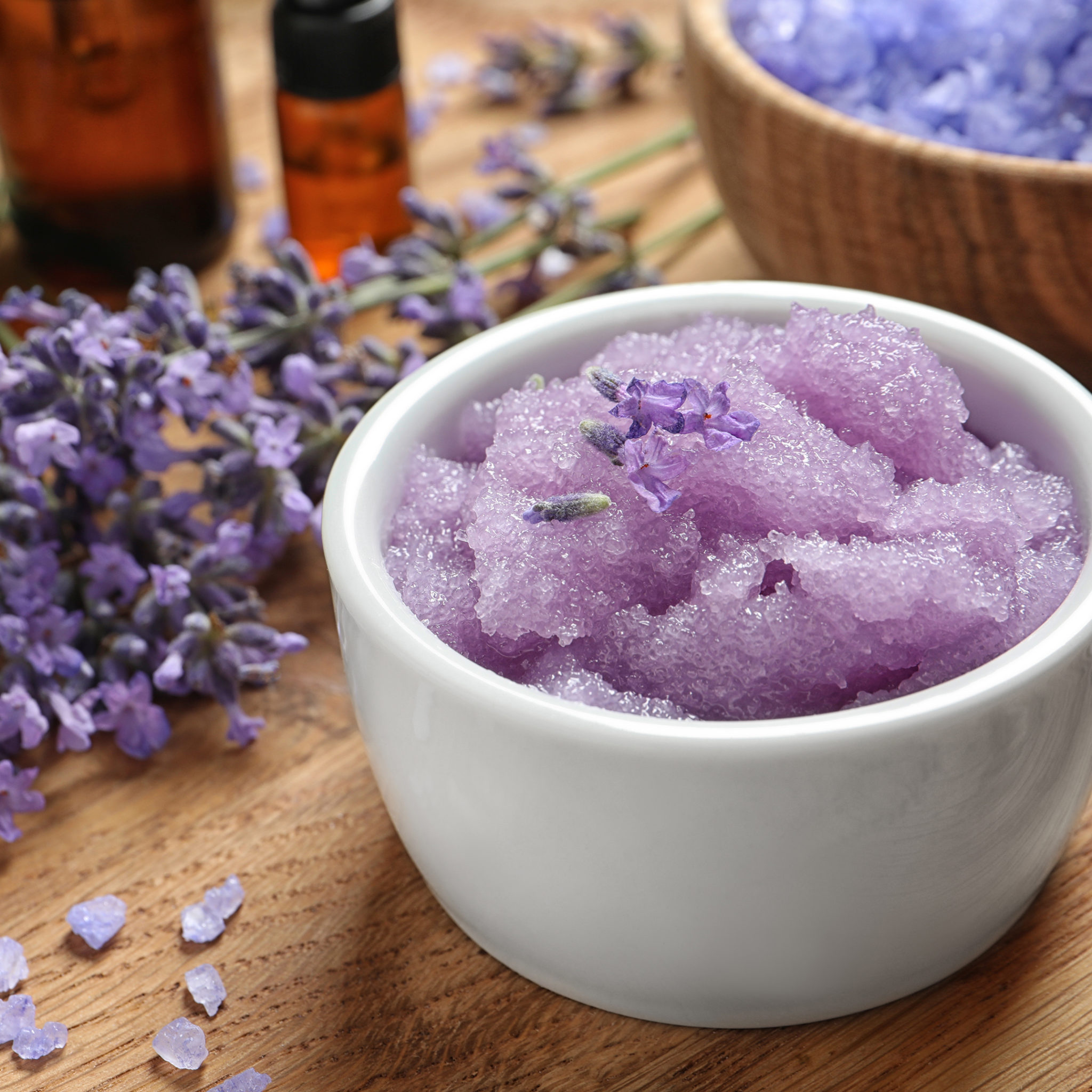 Relaxing Homemade Lavender Sugar Scrub barnhouseblue